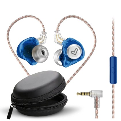 Cuffie in-ear Energy System Monitor - Microfono integrato - Controllo riproduzione - Connettore jack da 3,5 mm - Cavo da 120 cm - Blu