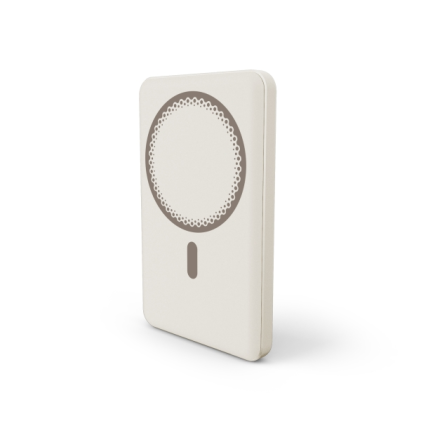 Power bank magnetico wireless Energy Systems da 5000 mAh - Ricarica wireless da 15 W, ricarica cablata da 20 W - Ricarica intelligente e veloce - Ricarica simultanea - Sensore NTC - USB-C - Colore crema