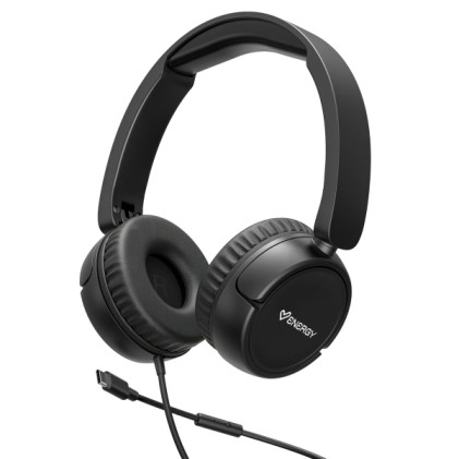 Cuffie cablate Energy Systems Urban - Bassi profondi - Archetto estensibile - Microfono integrato - Connessione USB-C - Nero