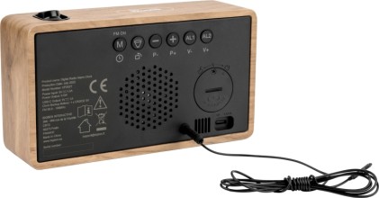 Radiosveglia Thomson con proiezione - Radio FM - Visualizzazione della temperatura interna - Angolo di proiezione regolabile - Colore legno