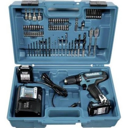 trapani senza fili Makita DF331DWAX2 Nero, Blu Trapano con impugnatura a pistola Ioni di Litio 2Ah 1100g trapano senza fili