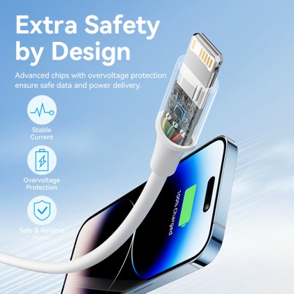 Cavo USB 2.0 tipo A maschio a Lightning maschio 2,4 A 1 M bianco