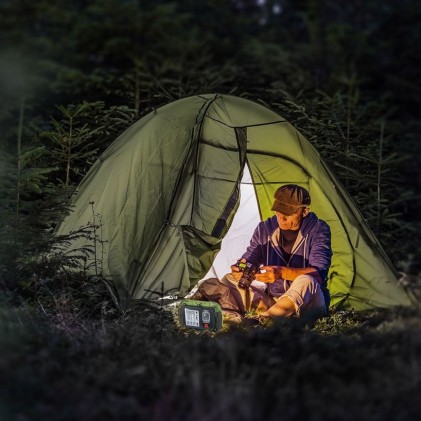 V-TAC PRO Faro LED Chip Samsung 10W Ricaricabile con Sos Flash Colore Nero e Verde 6400K IP44