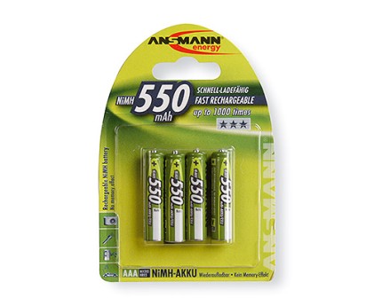 Ansmann 4 Batterie ricaricabili ministilo 550 mAh