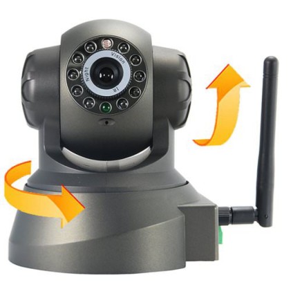 Telecamera LKM Security Wifi IP Wireless Camera Videosorveglianza  Motorizzata Pan Tilt Interno Colore Nero Connettore I/O P2P QRCode