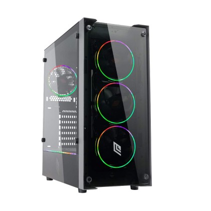 Case Mid-Tower No Psu Demon T3 Blk 2Usb3 1Usb2 Vetro Temperato Rgb Fan