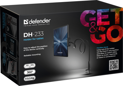 Supporto per tablet da scrivania Defender CH-233, 75cm, morsetti 11.5-21