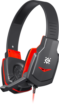 Cuffie da gaming Defender Warhead G-320 nero+rosso, cavo 1,8 m