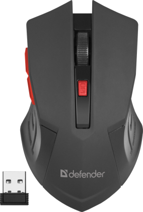 Mouse ottico senza fili Defender Accura MM-275 Rosso,6D, 800-1600 dpi