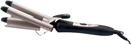 Ferro arricciacapelli Jocca Triple Ondas - Rivestimento in ceramica - Due temperature - Cavo girevole - Staffa di supporto