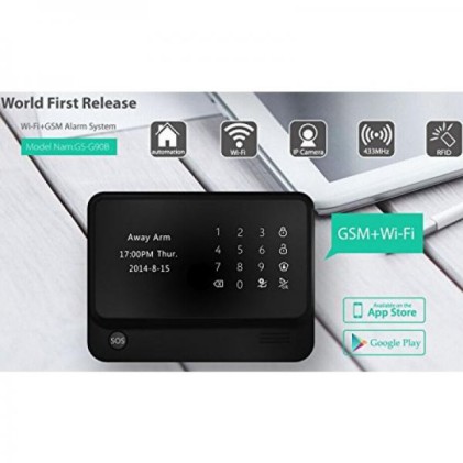 Antifurto LKM Security WiFI E GSM Con Sensori Wireless Tasto SOS 433Mhz Colore Nero