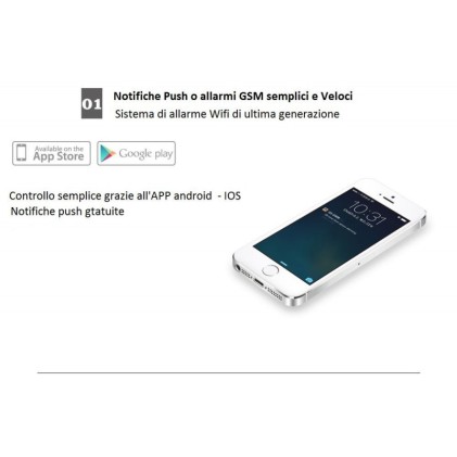 Antifurto LKM Security WiFI E GSM Con Sensori Wireless Tasto SOS 433Mhz Colore Nero