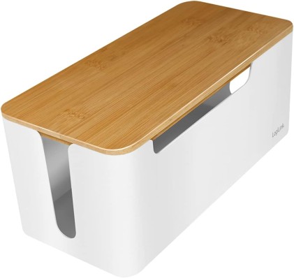 LogiLink scatola cavi 320x140x130mm bianco con coperchio in bamb&ugrave; KAB0075