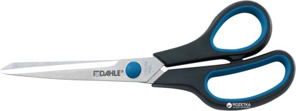 Dahle 54408 Forbici da ufficio in acciaio temprato con impugnatura comoda, 20 cm, lame affilate, manici rivestiti in gomma