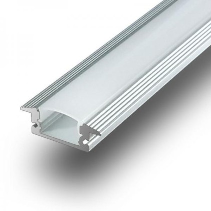 V-TAC VT-7105 Profilo in alluminio per strisce LED - Lunghezza 2 metri - Copertura opaca - SKU 9991