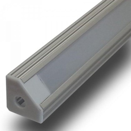 V-TAC VT-7104 Profilo in alluminio angolare per strisce LED - Lunghezza 1 metro - Copertura opaca - SKU 9987