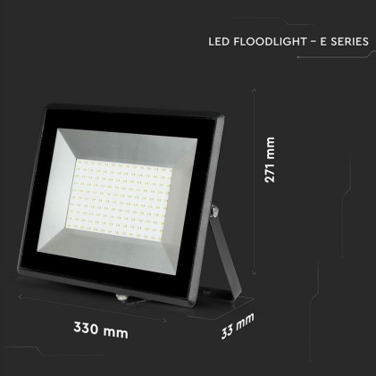 V-TAC Faro LED SMD 100W E-Series Colore Nero 4000K IP65