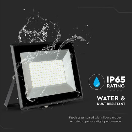 V-TAC Faro LED SMD 100W E-Series Colore Nero 4000K IP65