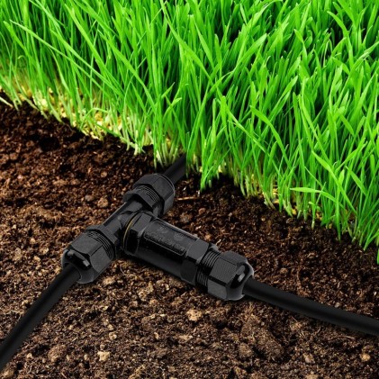 V-TAC Scatola di Derivazione con 3 Terminali 8-12 mm Colore Nero IP68