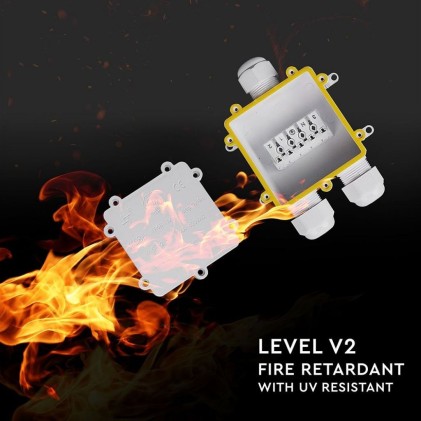 V-TAC Scatola di Derivazione con 3 Terminali 8-12mm Colore Bianco IP68