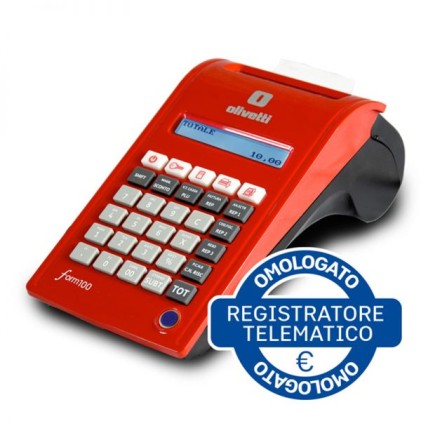 Registratore Cassa Olivetti Form100 2Disp 12Rep Trasmissione Telematica