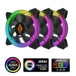 Ventola Zephyr 120 Rgb 3In1 Pwm Blk Pack 3 Ventole 120Mm Argb Controlle
