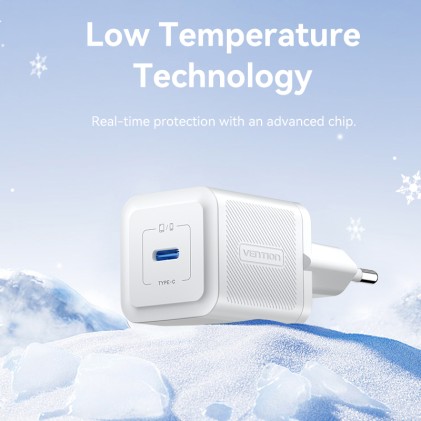 Caricatore GaN Vention FEPW0-EU con ingresso USB-C 20 W EU Bianco