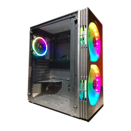 Case Mid-Tower No Psu Nexus P1 Blk 1Usb3 2Usb2 Vetro Temperato Rgb Fan