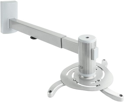 Tooq Staffa da Parete per Proiettore - Inclinabile e Girevole - Peso Max 10Kg - Colore Argento