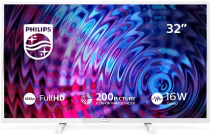 Tv 32" Philips Fhd Dvbt2 Bianco Hdmi/Usb Pvr Dvbs2 Slim