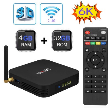 Pc Box Android 9.0 4Gb 32Gb Qcore 2.4G Wifi 4K Hd