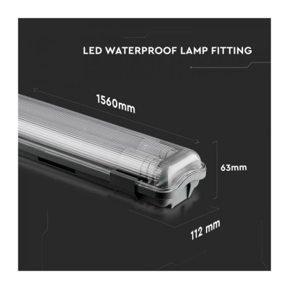 V-TAC Plafoniera LED Doppia Impermeabile 44W 150cm 6400K IP65