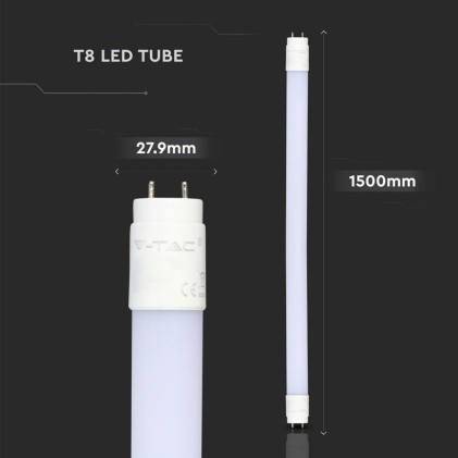 V-TAC Tubo LED T8 15W G13 150cm 160LM/W in Nanoplastica 4000K