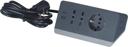 Legrand Multipresa Da Scrivania Con 2 Prese Usb Tipo A E C, Grigia