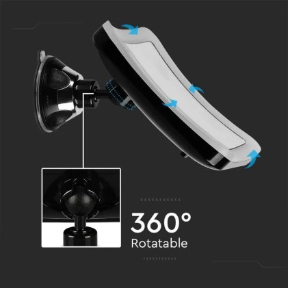 V-TAC Specchio LED Quadrato 3,2W Portatile con Attacco a Ventosa (ingranditore 10x) 162*192mm 6400K IP44