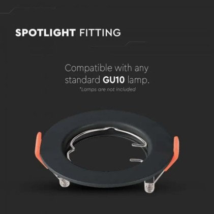 V-TAC Portafaretto LED da Incasso Rotondo GU10 *2 Colore Nero