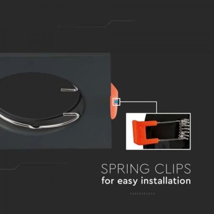 V-TAC Portafaretto LED da Incasso Quadrato GU10 Colore Nero (Box 2 Pezzi)