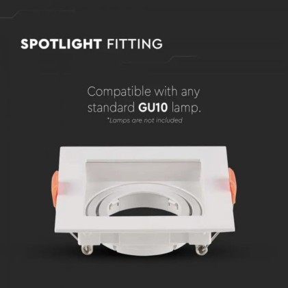 V-TAC Portafaretto LED da Incasso Quadrato GU10 Colore Bianco