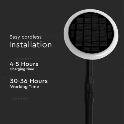 V-TAC Piantana Solare LED da Giardino 3W con Picchetto Doppio montaggio Colore Bianco e Nero 4000K IP65 (2 Lampade)