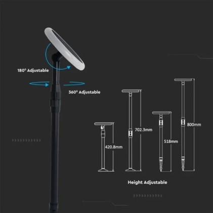 V-TAC Piantana Solare LED da Giardino 3W con Picchetto Doppio montaggio Colore Bianco e Nero 4000K IP65 (2 Lampade)