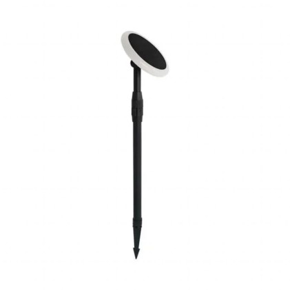 V-TAC Piantana Solare LED da Giardino 3W con Picchetto Doppio montaggio Colore Bianco e Nero 4000K IP65 (2 Lampade)