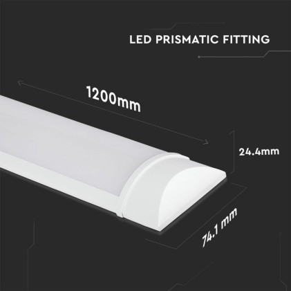 V-TAC PRO Plafoniera LED Chip Samsung Prismatica 40W 120LM/W 120cm 6400K IP20