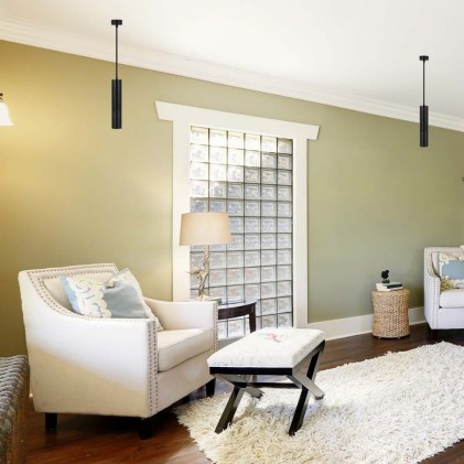 V-TAC Portafaretto LED a Sospensione GU10 Corpo in Alluminio Nero Riflettore Colore Oro D:60*300MM