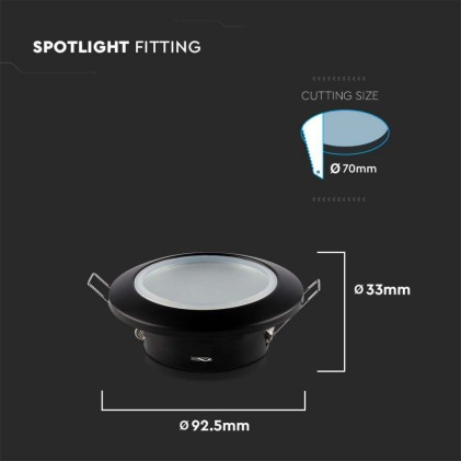 V-TAC Portafaretto LED da Incasso Rotondo GU10 Colore Nero