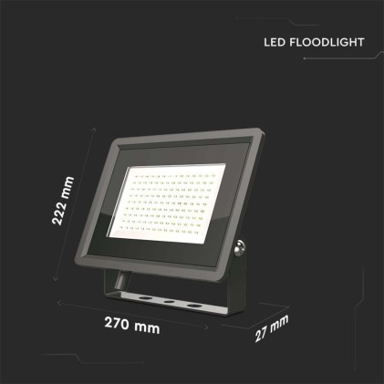 V-TAC Faro LED SMD 100W F-Series Colore Nero 4000K IP65