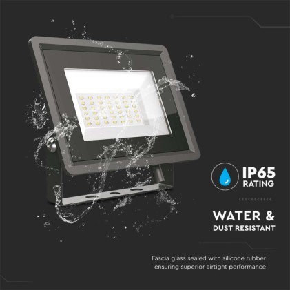 V-TAC Faro LED SMD 30W F-Series Colore Nero 3000K IP65