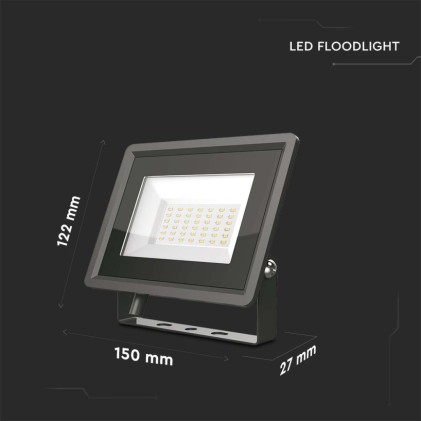 V-TAC Faro LED SMD 30W F-Series Colore Nero 3000K IP65