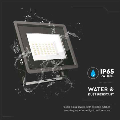 V-TAC Faro LED SMD 30W F-Series Colore Nero 4000K IP65