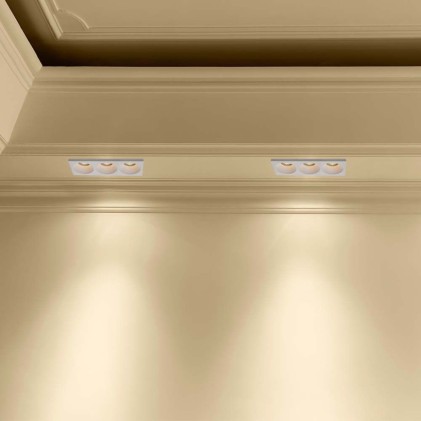 V-TAC Portafaretto LED Triplo da Incasso Rettangolare 3*GU10 e GU5.3 (MR16) in Gesso con Taglio Netto Colore Bianco