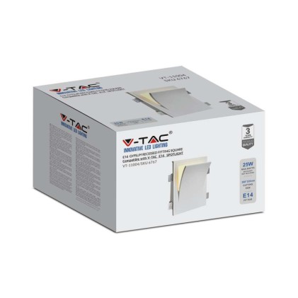 V-TAC Portafaretto LED da Muro Quadrato E14 Corpo in Gesso